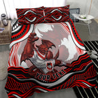 Personalized St George Illawarra Dragons Bedding Set Aboriginal Dot Art - Dreamtime Rugby Mascot