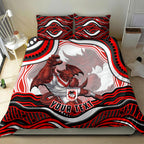 Personalized St George Illawarra Dragons Bedding Set Aboriginal Dot Art - Dreamtime Rugby Mascot