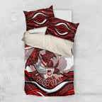 Personalized St George Illawarra Dragons Bedding Set Aboriginal Dot Art - Dreamtime Rugby Mascot