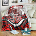 Personalized St George Illawarra Dragons Blanket Aboriginal Dot Art - Dreamtime Rugby Mascot