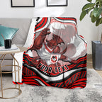 Personalized St George Illawarra Dragons Blanket Aboriginal Dot Art - Dreamtime Rugby Mascot