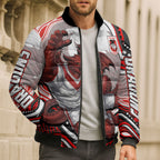 Personalized St George Illawarra Dragons Bomber Puffer Jacket Aboriginal Dot Art - Dreamtime Rugby Mascot