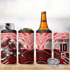 Personalized St George Illawarra Dragons 4 in 1 Can Cooler Tumbler Aboriginal Dot Art - Dreamtime Rugby Mascot