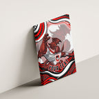 Personalized St George Illawarra Dragons Canvas Wall Art Aboriginal Dot Art - Dreamtime Rugby Mascot