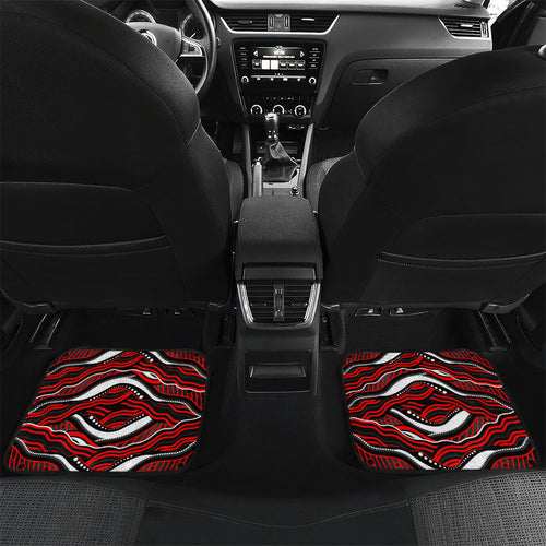 Personalized St George Illawarra Dragons Car Mats Aboriginal Dot Art - Dreamtime Rugby Mascot