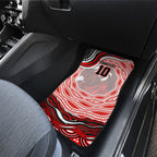 Personalized St George Illawarra Dragons Car Mats Aboriginal Dot Art - Dreamtime Rugby Mascot