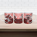 Personalized St George Illawarra Dragons Ceramic Mug Aboriginal Dot Art - Dreamtime Rugby Mascot
