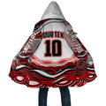 Personalized St George Illawarra Dragons Cloak Aboriginal Dot Art - Dreamtime Rugby Mascot