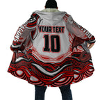 Personalized St George Illawarra Dragons Cloak Aboriginal Dot Art - Dreamtime Rugby Mascot