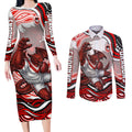 Personalized St George Illawarra Dragons Couples Matching Long Sleeve Bodycon Dress and Long Sleeve Button Shirt Aboriginal Dot Art - Dreamtime Rugby Mascot