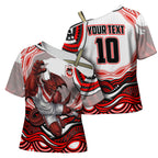 Personalized St George Illawarra Dragons Cross Shoulder Shirt Aboriginal Dot Art - Dreamtime Rugby Mascot