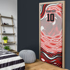 Personalized St George Illawarra Dragons Door Cover Aboriginal Dot Art - Dreamtime Rugby Mascot