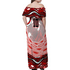 Personalized St George Illawarra Dragons Family Matching Off Shoulder Maxi Dress and Hawaiian Shirt Aboriginal Dot Art - Dreamtime Rugby Mascot