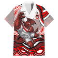 Personalized St George Illawarra Dragons Family Matching Short Sleeve Bodycon Dress and Hawaiian Shirt Aboriginal Dot Art - Dreamtime Rugby Mascot