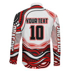 Personalized St George Illawarra Dragons Family Matching Summer Maxi Dress and Hawaiian Shirt Aboriginal Dot Art - Dreamtime Rugby Mascot