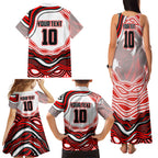 Personalized St George Illawarra Dragons Family Matching Tank Maxi Dress and Hawaiian Shirt Aboriginal Dot Art - Dreamtime Rugby Mascot