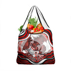 Personalized St George Illawarra Dragons Grocery Bag Aboriginal Dot Art - Dreamtime Rugby Mascot