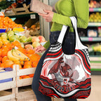 Personalized St George Illawarra Dragons Grocery Bag Aboriginal Dot Art - Dreamtime Rugby Mascot
