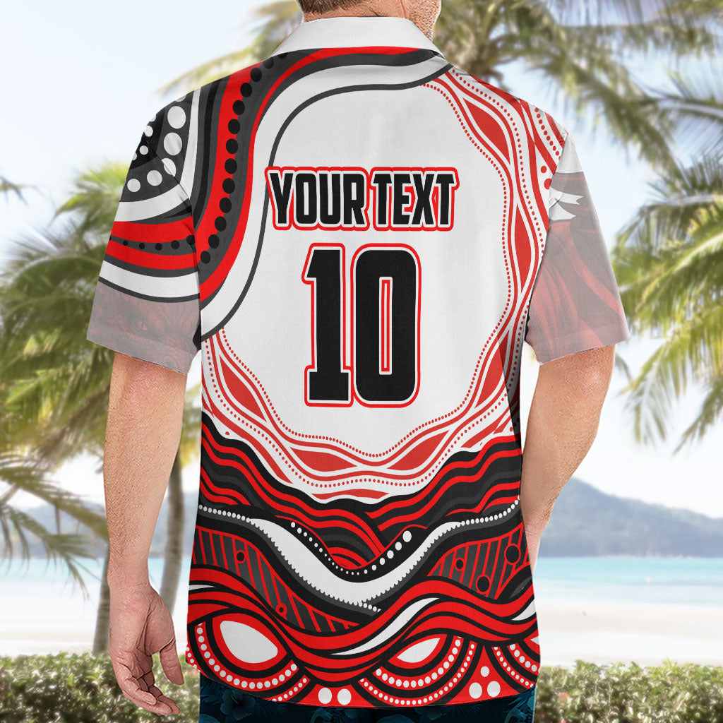 Personalized St George Illawarra Dragons Hawaiian Shirt Aboriginal Dot Art - Dreamtime Rugby Mascot