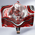 Personalized St George Illawarra Dragons Hooded Blanket Aboriginal Dot Art - Dreamtime Rugby Mascot