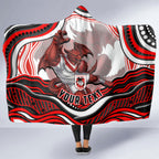 Personalized St George Illawarra Dragons Hooded Blanket Aboriginal Dot Art - Dreamtime Rugby Mascot