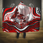 Personalized St George Illawarra Dragons Hooded Blanket Aboriginal Dot Art - Dreamtime Rugby Mascot
