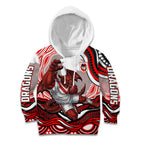 Personalized St George Illawarra Dragons Kid Hoodie Aboriginal Dot Art - Dreamtime Rugby Mascot