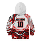 Personalized St George Illawarra Dragons Kid Hoodie Aboriginal Dot Art - Dreamtime Rugby Mascot