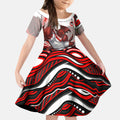 Personalized St George Illawarra Dragons Kid Short Sleeve Dress Aboriginal Dot Art - Dreamtime Rugby Mascot