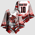 Personalized St George Illawarra Dragons Kimono Sleeve Blouse Aboriginal Dot Art - Dreamtime Rugby Mascot