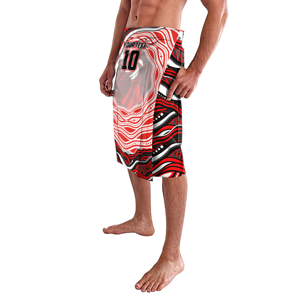 Personalized St George Illawarra Dragons Lavalava Aboriginal Dot Art - Dreamtime Rugby Mascot