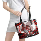 Personalized St George Illawarra Dragons Leather Tote Bag Aboriginal Dot Art - Dreamtime Rugby Mascot
