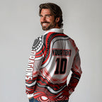 Personalized St George Illawarra Dragons Long Sleeve Polo Shirt Aboriginal Dot Art - Dreamtime Rugby Mascot