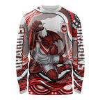 Personalized St George Illawarra Dragons Long Sleeve Shirt Aboriginal Dot Art - Dreamtime Rugby Mascot