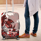 Personalized St George Illawarra Dragons Luggage Cover Aboriginal Dot Art - Dreamtime Rugby Mascot
