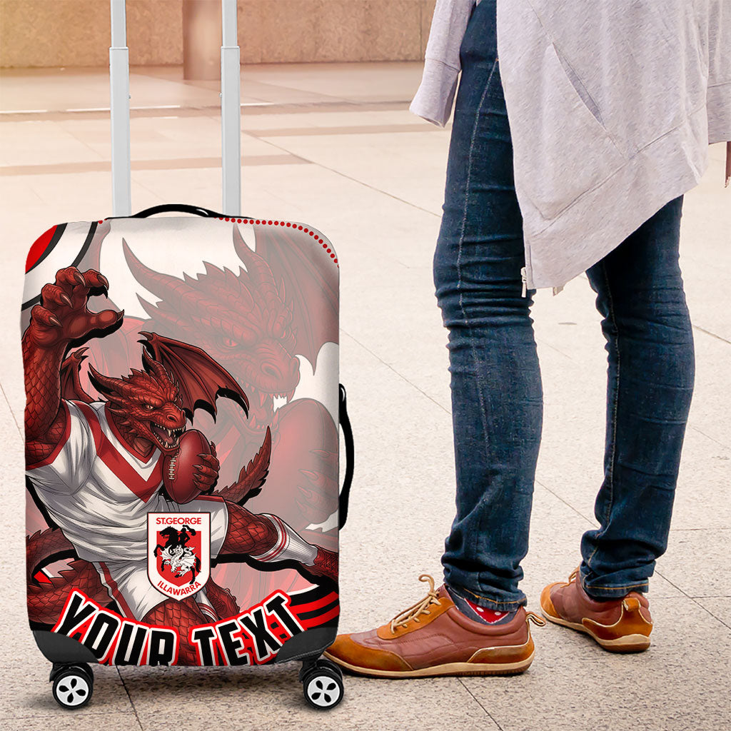 Personalized St George Illawarra Dragons Luggage Cover Aboriginal Dot Art - Dreamtime Rugby Mascot