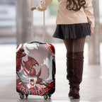 Personalized St George Illawarra Dragons Luggage Cover Aboriginal Dot Art - Dreamtime Rugby Mascot