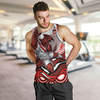 Personalized St George Illawarra Dragons Men Tank Top Aboriginal Dot Art - Dreamtime Rugby Mascot