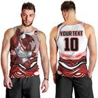 Personalized St George Illawarra Dragons Men Tank Top Aboriginal Dot Art - Dreamtime Rugby Mascot