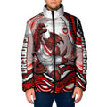 Personalized St George Illawarra Dragons Padded Jacket Aboriginal Dot Art - Dreamtime Rugby Mascot
