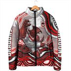 Personalized St George Illawarra Dragons Padded Jacket Aboriginal Dot Art - Dreamtime Rugby Mascot