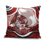 Personalized St George Illawarra Dragons Pillow Cover Aboriginal Dot Art - Dreamtime Rugby Mascot