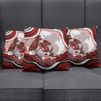 Personalized St George Illawarra Dragons Pillow Cover Aboriginal Dot Art - Dreamtime Rugby Mascot
