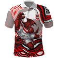 Personalized St George Illawarra Dragons Polo Shirt Aboriginal Dot Art - Dreamtime Rugby Mascot