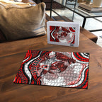 Personalized St George Illawarra Dragons Puzzle Aboriginal Dot Art - Dreamtime Rugby Mascot