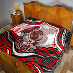 Personalized St George Illawarra Dragons Quilt Aboriginal Dot Art - Dreamtime Rugby Mascot