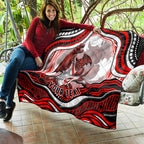 Personalized St George Illawarra Dragons Quilt Aboriginal Dot Art - Dreamtime Rugby Mascot