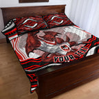 Personalized St George Illawarra Dragons Quilt Bed Set Aboriginal Dot Art - Dreamtime Rugby Mascot