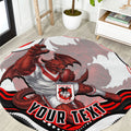Personalized St George Illawarra Dragons Round Carpet Aboriginal Dot Art - Dreamtime Rugby Mascot