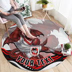 Personalized St George Illawarra Dragons Round Carpet Aboriginal Dot Art - Dreamtime Rugby Mascot